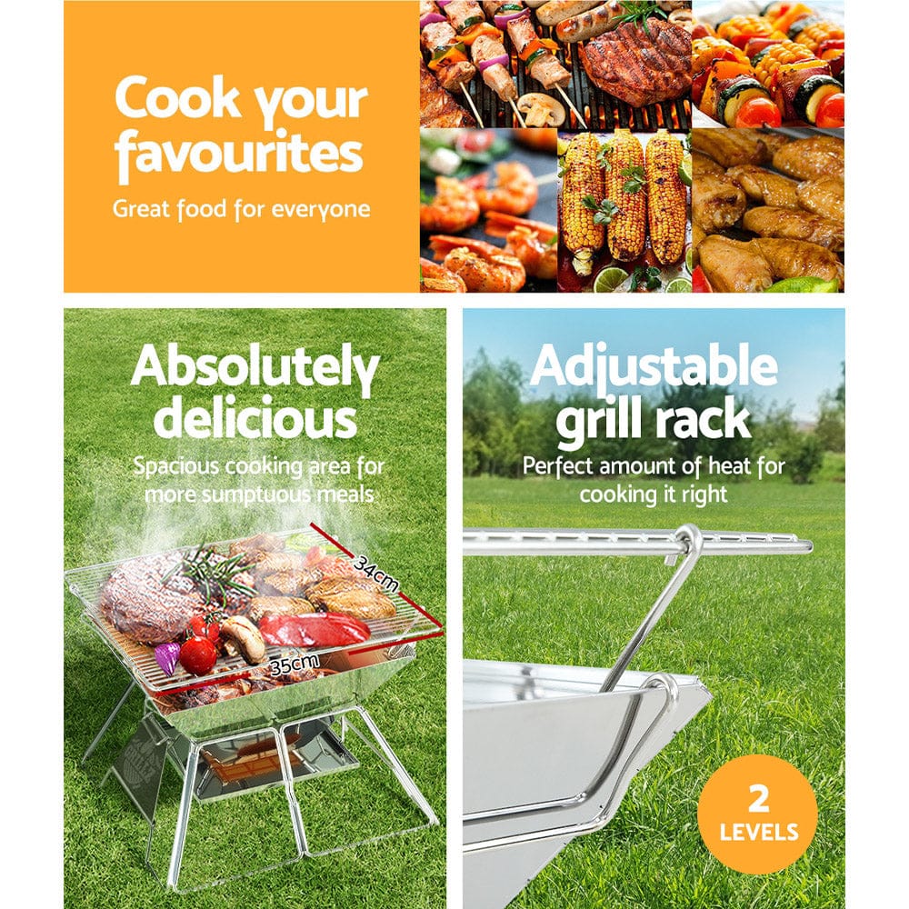 Grillz Fire Pit BBQ Grill with Carry Bag Portable - SportZone.co.nz