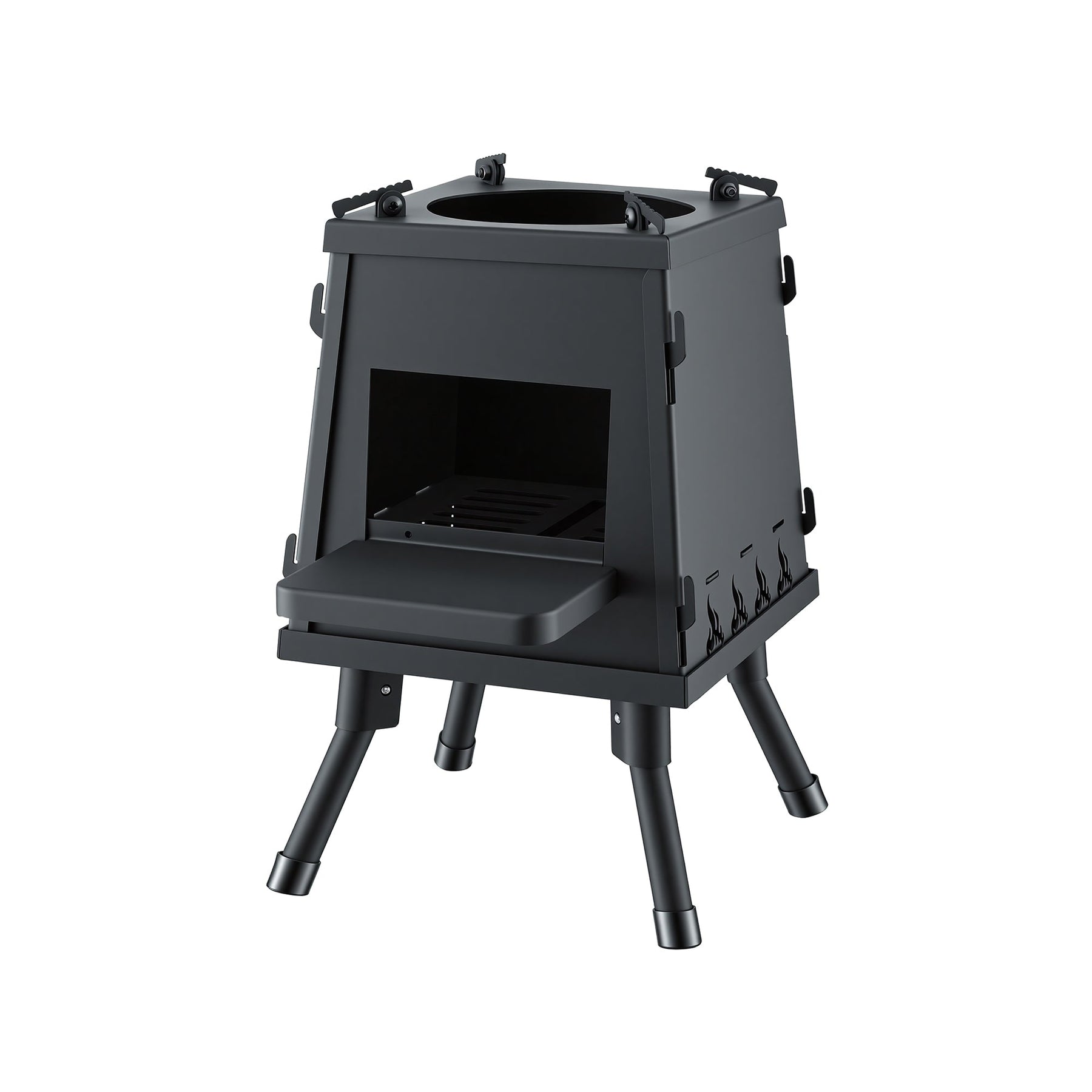 Grillz Fire Pit BBQ Portable Outdoor Fireplace Metal Camping Stove for Boiling Water, BBQ, Picnics - SportZone.co.nz