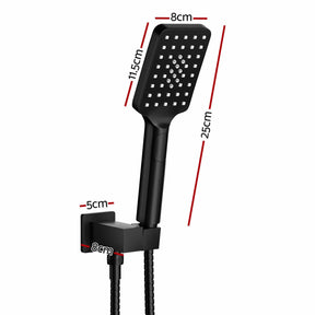 Handheld Shower Head Holder 3.1'' High Pressure Black - SportZone.co.nz