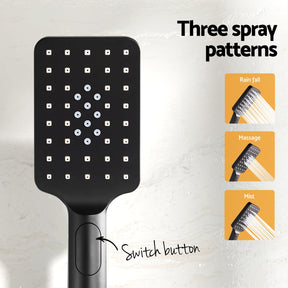Handheld Shower Head Holder 3.1'' High Pressure Black - SportZone.co.nz