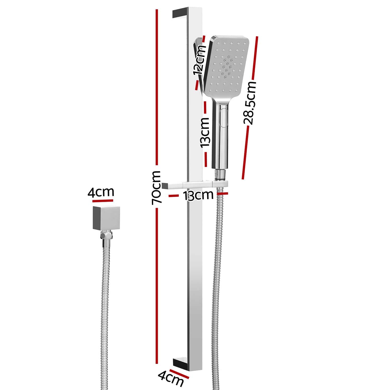 Handheld Shower Head Set 3.1'' High Pressure Silver - SportZone.co.nz