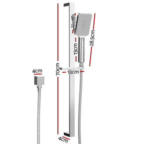 Handheld Shower Head Set 3.1'' High Pressure Silver - SportZone.co.nz