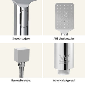 Handheld Shower Head Set 3.1'' High Pressure Silver - SportZone.co.nz