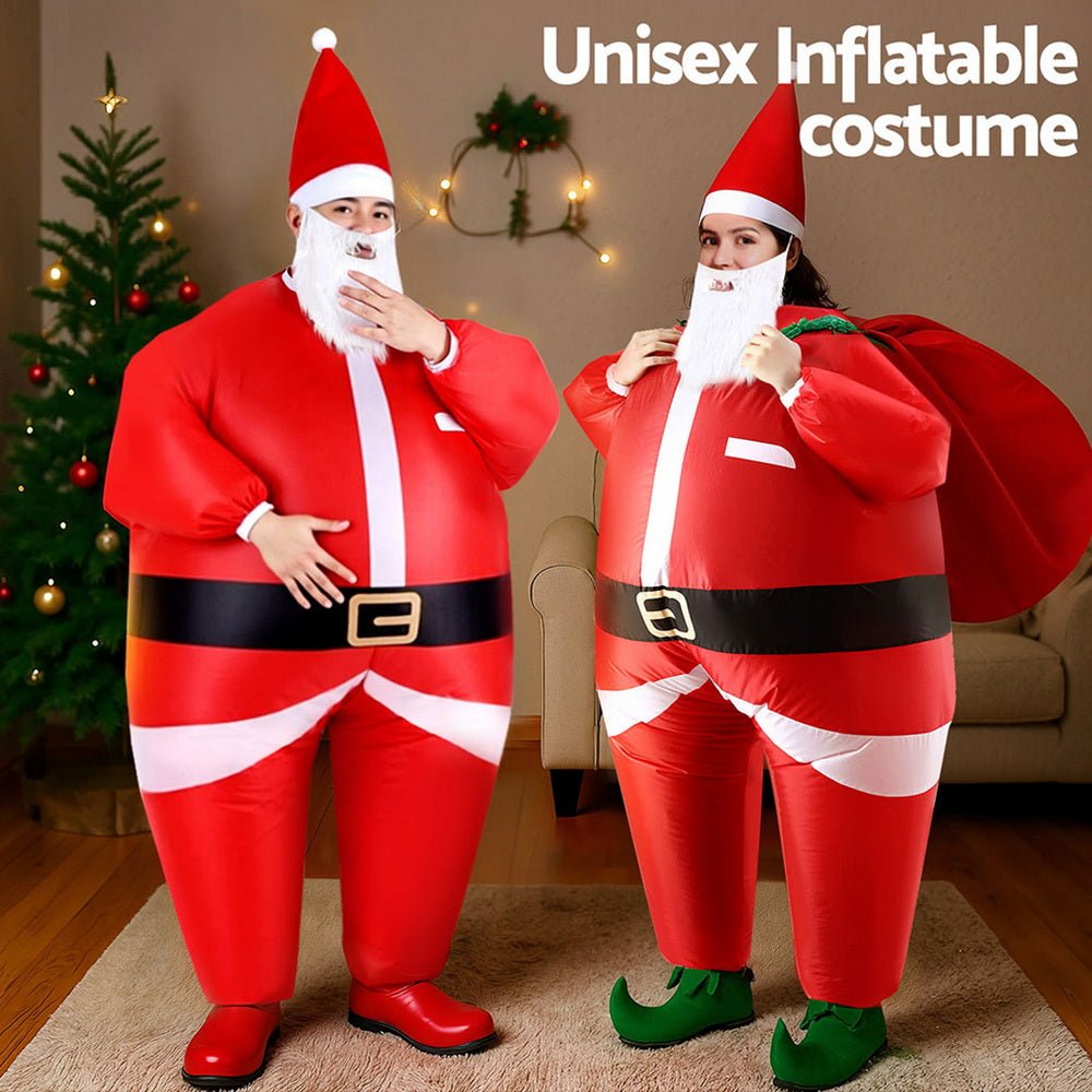 Inflatable Christmas Santa Claus Costume Adult Suit Blow Up Party Fancy Dress Xmas Cosplay - SportZone.co.nz