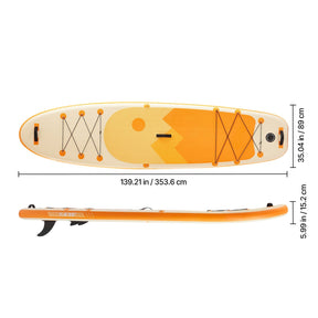Inflatable Stand Up Paddle Board SUP 3.53m x 89cm x 15cm with Paddle, Pump, Fin, Backpack & Leash - SportZone.co.nz