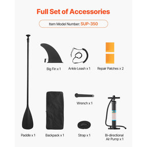 Inflatable Stand Up Paddle Board SUP 3.53m x 89cm x 15cm with Paddle, Pump, Fin, Backpack & Leash - SportZone.co.nz