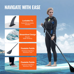 Inflatable Stand Up Paddle Board SUP 6" Thick with Paddle Pump Backpack & Accessories - SportZone.co.nz