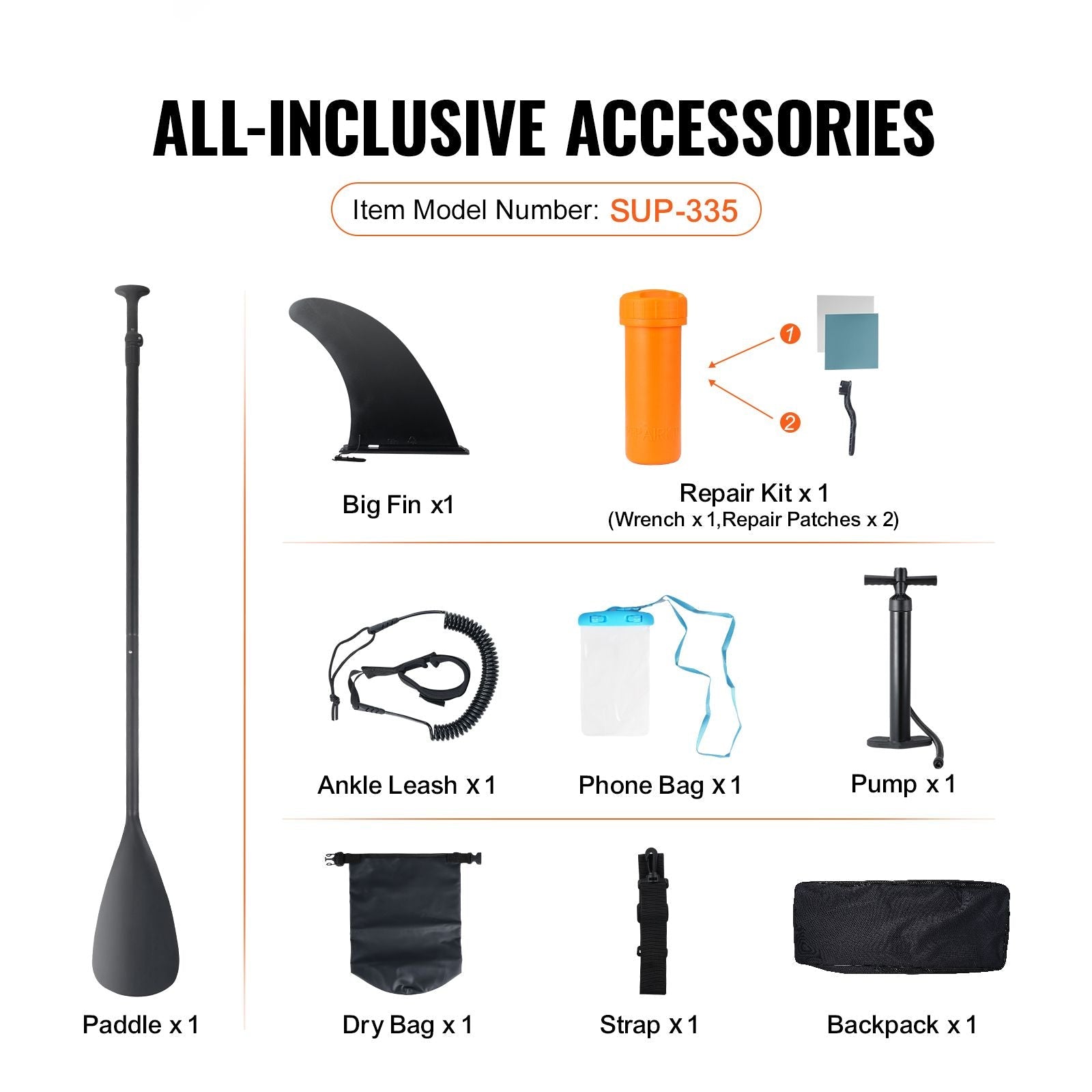 Inflatable Stand Up Paddle Board SUP 6" Thick with Paddle Pump Backpack & Accessories - SportZone.co.nz