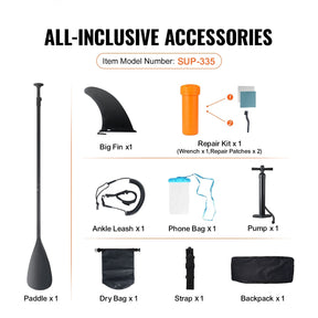 Inflatable Stand Up Paddle Board SUP 6" Thick with Paddle Pump Backpack & Accessories - SportZone.co.nz