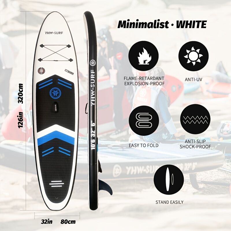 Inflatable vertical paddle set for water sports and surfing-including air pump, paddle, rope, backpack, fin box and maintenance tools. - SportZone.co.nz