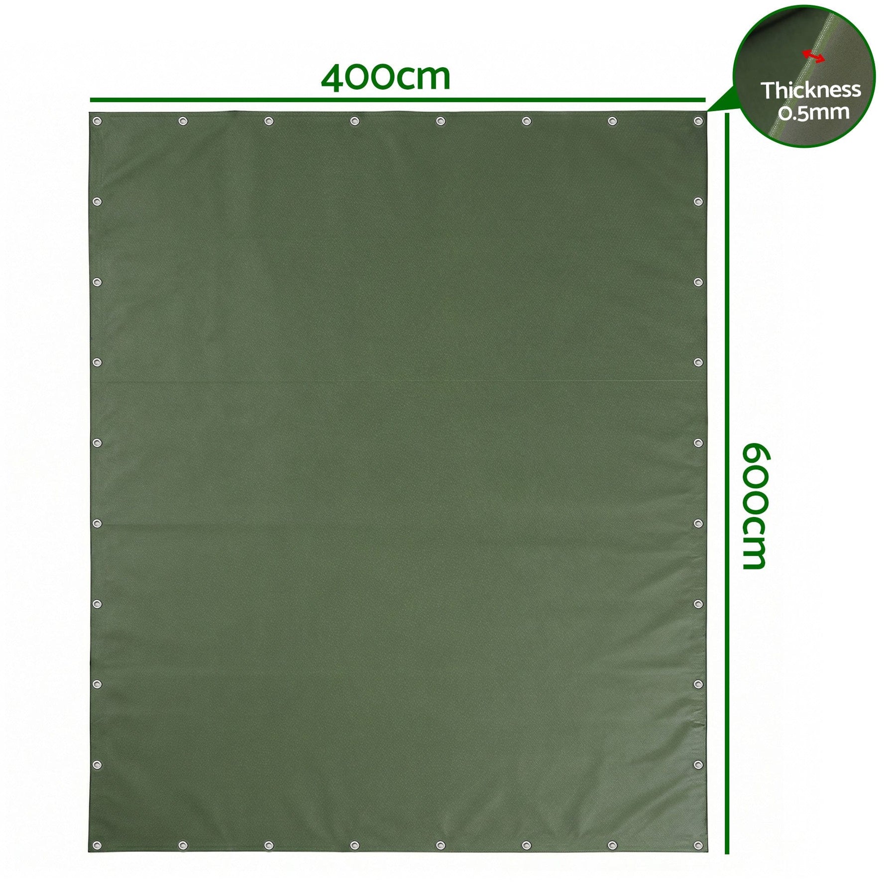 Instahut 4x6m Tarp Tarpaulin 600GSM Camping Canvas Heavy Duty Water Resistant - SportZone.co.nz