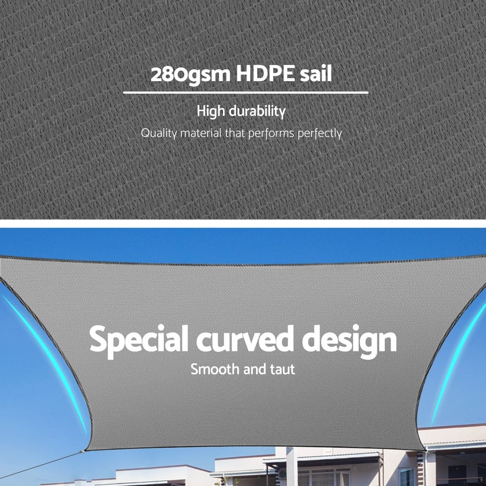 Instahut Shade Sail Cloth Shadecloth Rectangle Canopy 280gsm 3x4m - SportZone.co.nz