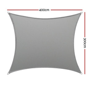 Instahut Shade Sail Cloth Shadecloth Rectangle Canopy 280gsm 3x4m - SportZone.co.nz