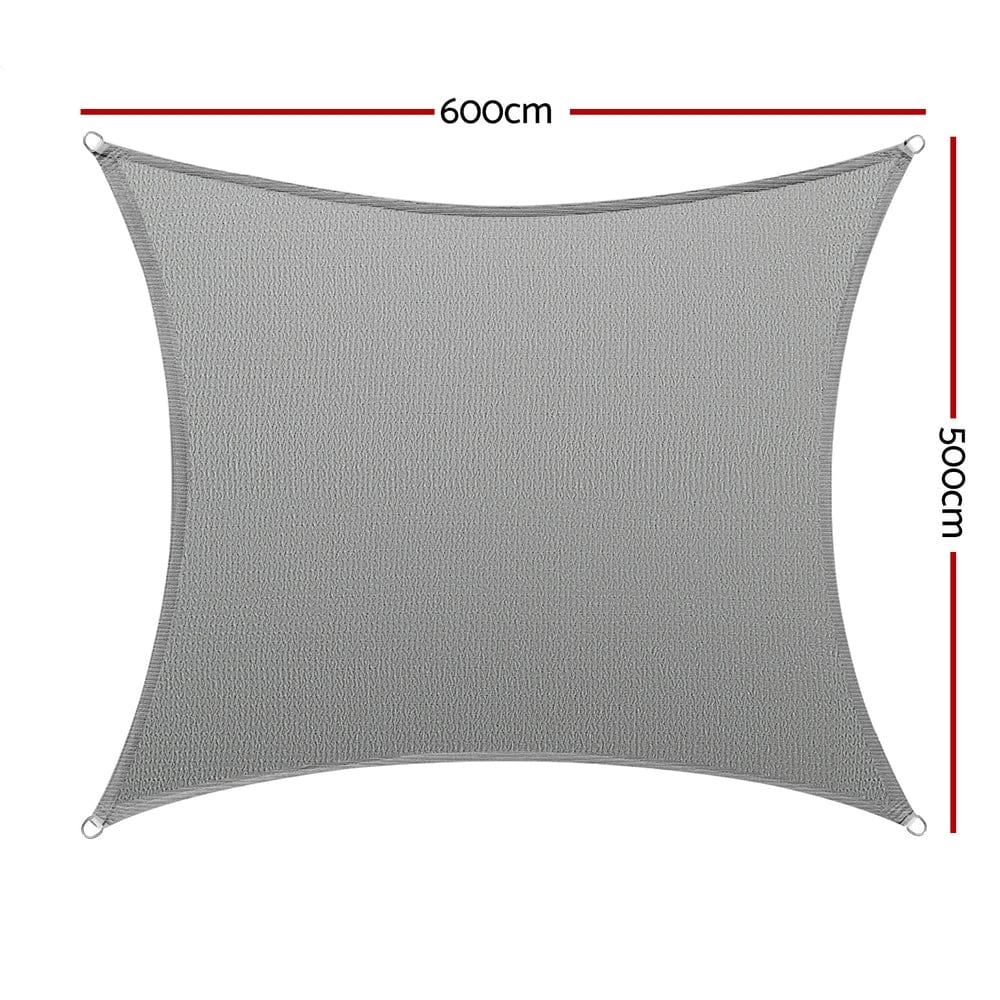 Instahut Shade Sail Cloth Shadecloth Square Sun Canopy 5x6m - SportZone.co.nz