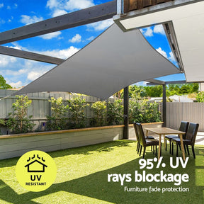 Instahut Shade Sail Cloth Shadecloth Square Sun Canopy 5x6m - SportZone.co.nz