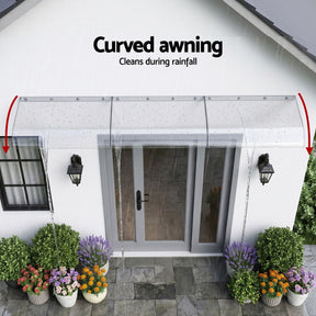 Instahut Window Door Awning 0.4m x 3m Transparent - SportZone.co.nz