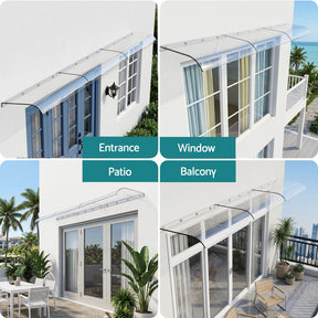 Instahut Window Door Awning 0.4m x 3m Transparent - SportZone.co.nz