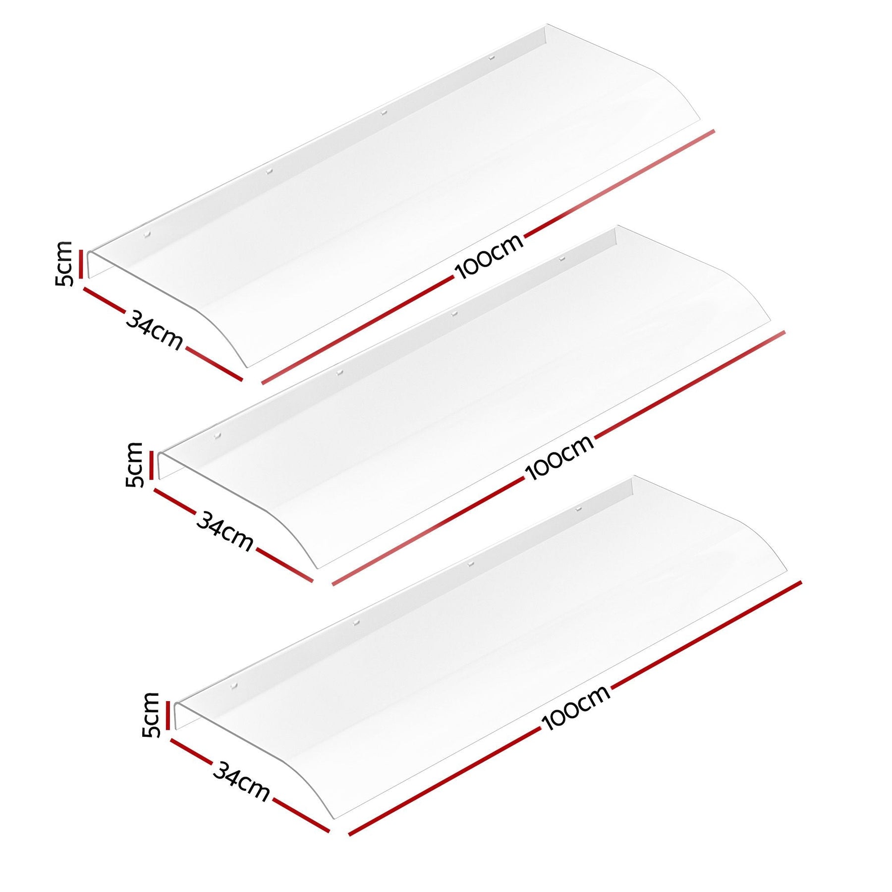 Instahut Window Door Awning 0.4m x 3m Transparent - SportZone.co.nz