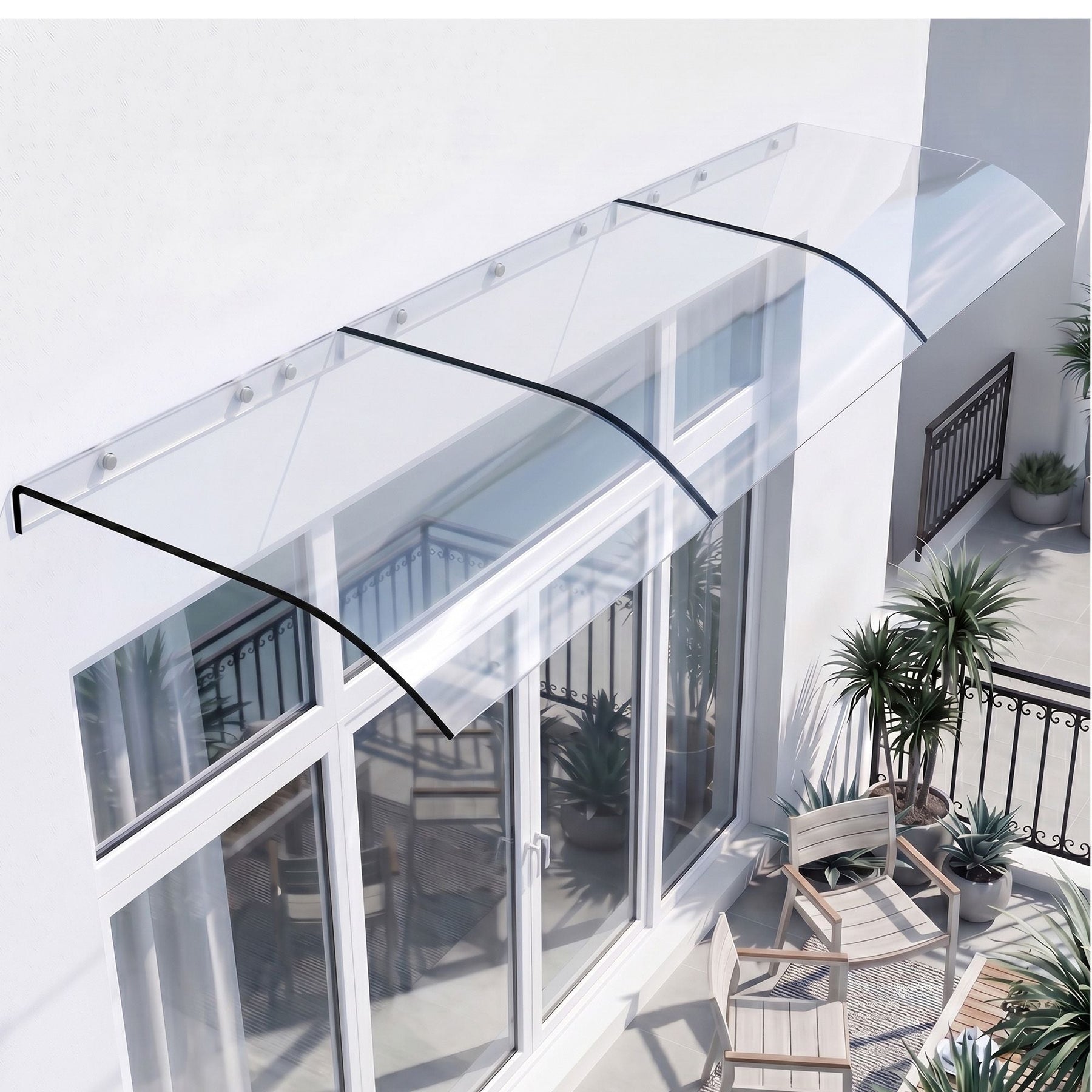 Instahut Window Door Awning 0.4m x 3m Transparent - SportZone.co.nz