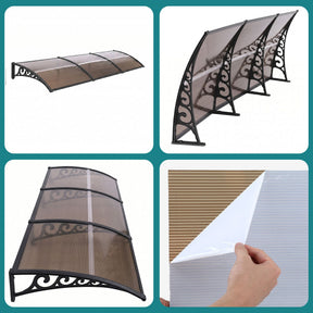Instahut Window Door Awning 0.8mx3m Brown - SportZone.co.nz