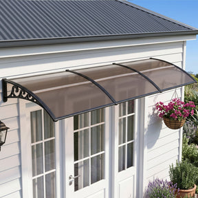 Instahut Window Door Awning 0.8mx3m Brown - SportZone.co.nz
