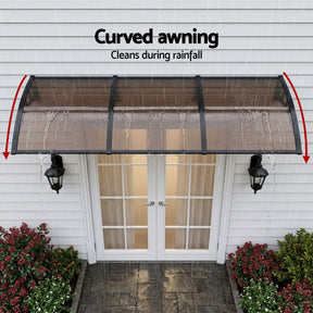 Instahut Window Door Awning 0.8mx3m Brown - SportZone.co.nz