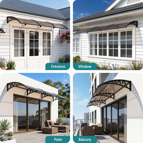 Instahut Window Door Awning 0.8mx3m Brown - SportZone.co.nz
