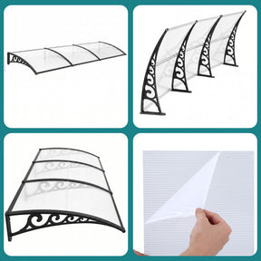 Instahut Window Door Awning 0.8mx3m Transparent - SportZone.co.nz