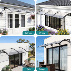 Instahut Window Door Awning 0.8mx3m Transparent - SportZone.co.nz