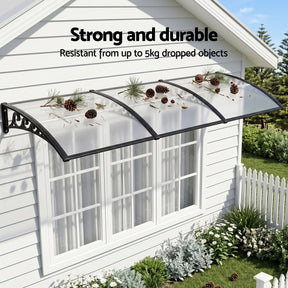 Instahut Window Door Awning 0.8mx3m Transparent - SportZone.co.nz