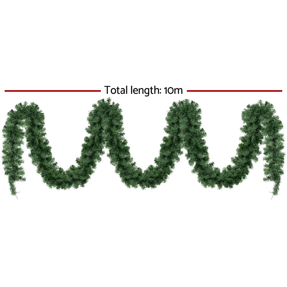 Jingle Jollys 10M Christmas Garland LED Lights Party Xmas Decorations 700 TIPS - SportZone.co.nz