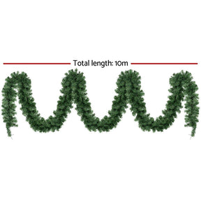 Jingle Jollys 10M Christmas Garland LED Lights Party Xmas Decorations 700 TIPS - SportZone.co.nz