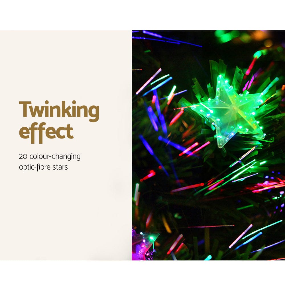 Jingle Jollys 1.2m Christmas Tree Optic Fibre LED Xmas tree Multi Colour - SportZone.co.nz