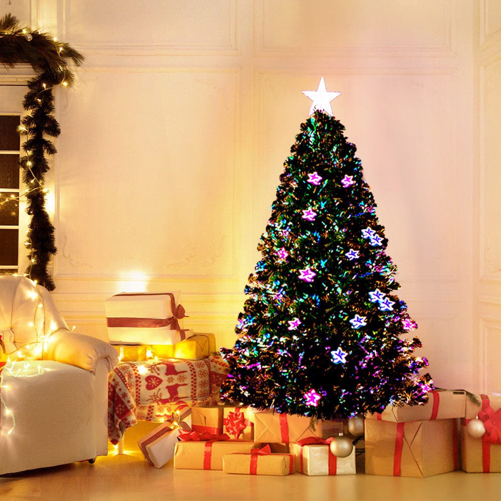 Jingle Jollys 1.2m Christmas Tree Optic Fibre LED Xmas tree Multi Colour - SportZone.co.nz