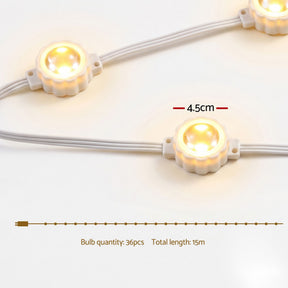Jingle Jollys 15M Christmas Lights Permanent String Eaves Light 36 LED Decoration - SportZone.co.nz