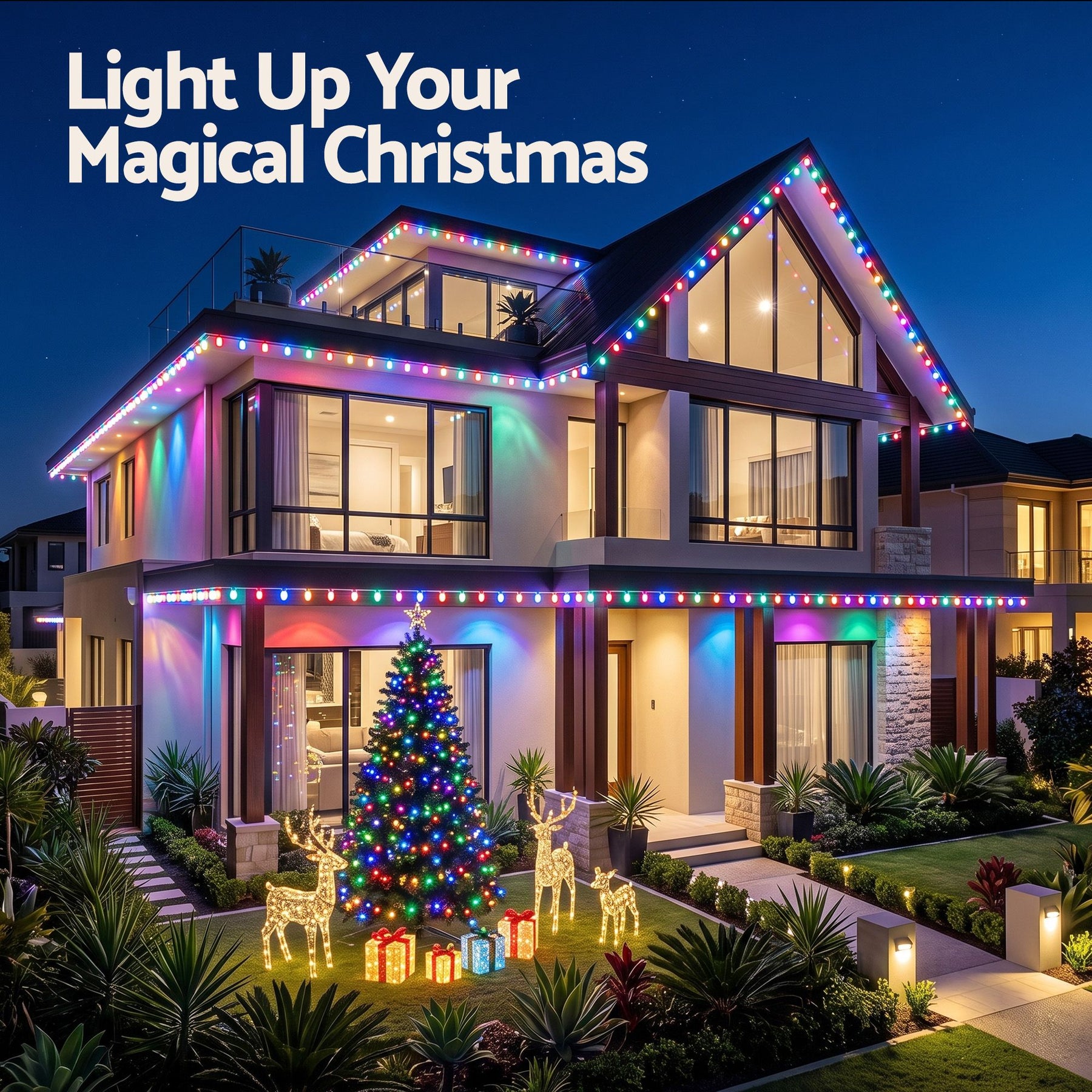Jingle Jollys 15M Christmas Lights Permanent String Eaves Light 36 LED Decoration - SportZone.co.nz
