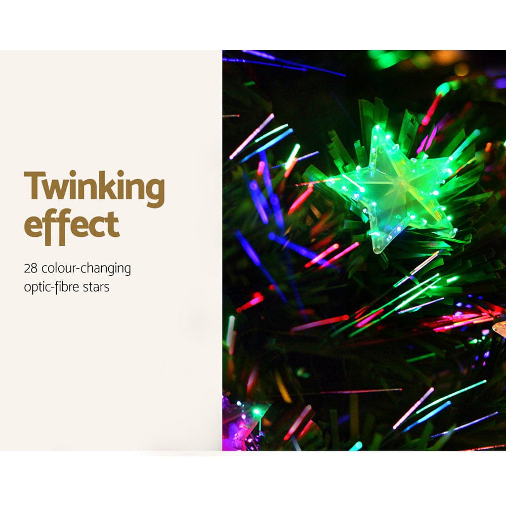 Jingle Jollys 1.5m Christmas Tree Optic Fibre LED Xmas tree Multi Colour - SportZone.co.nz