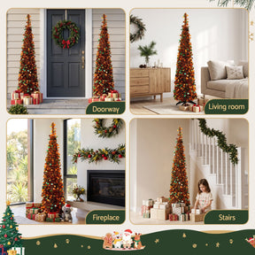 Jingle Jollys 160cm Pop Up Christmas Tree Artificial Christmas Tree Golden Maple Leaf - SportZone.co.nz