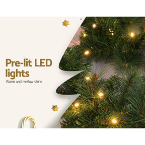 Jingle Jollys 1.8m Christmas Garland with LED lights Party Xmas Decorations - SportZone.co.nz