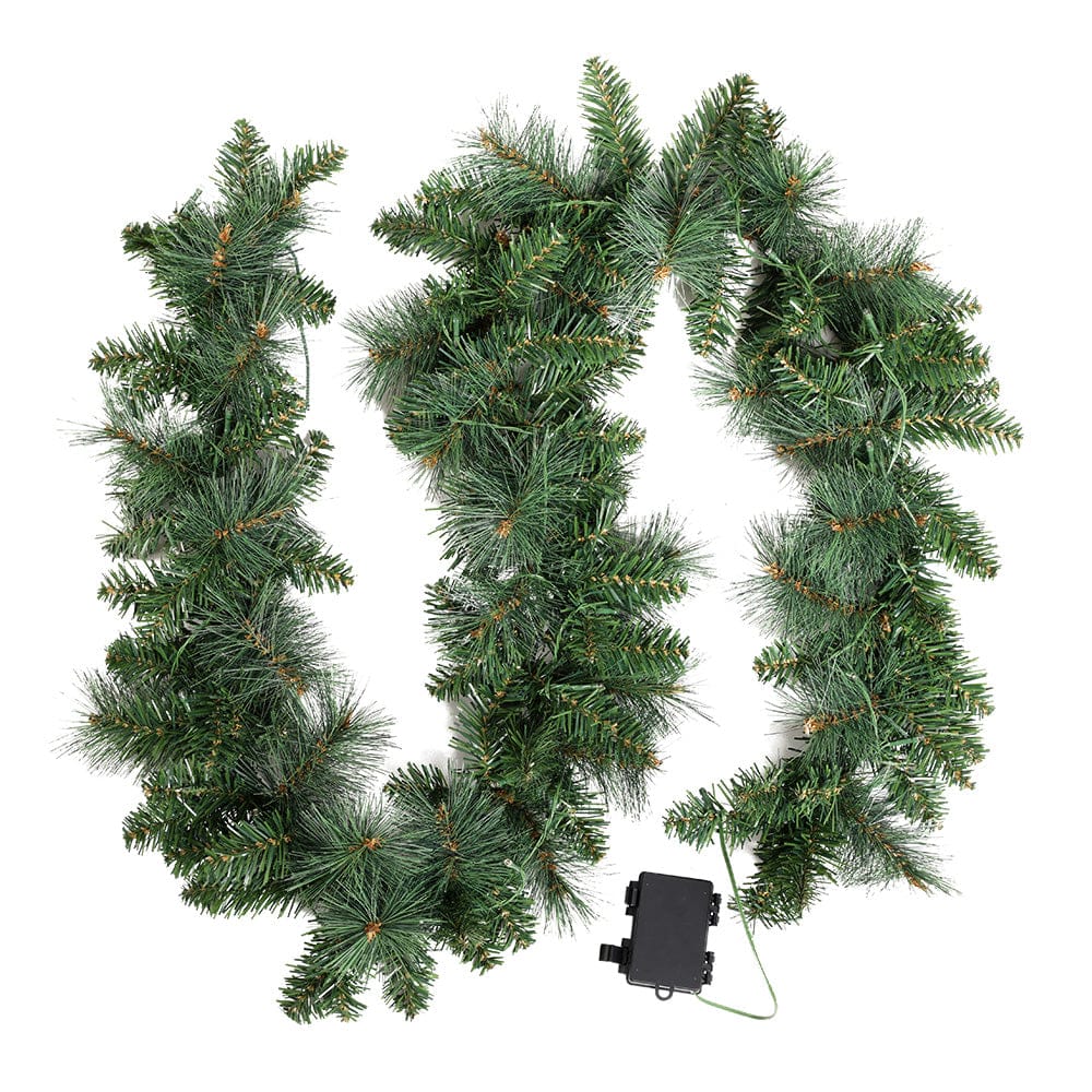 Jingle Jollys 1.8m Christmas Garland with LED lights Party Xmas Decorations - SportZone.co.nz