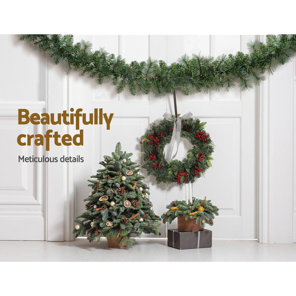 Jingle Jollys 1.8m Christmas Garland with LED lights Party Xmas Decorations - SportZone.co.nz