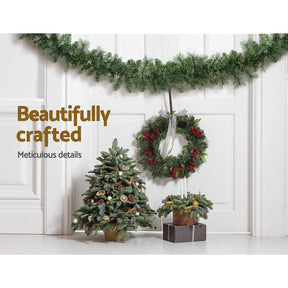 Jingle Jollys 1.8m Christmas Garland with LED lights Party Xmas Decorations - SportZone.co.nz