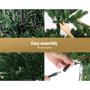 Jingle Jollys 1.8m Christmas Tree Optic Fibre LED Xmas tree 300 Tips - SportZone.co.nz