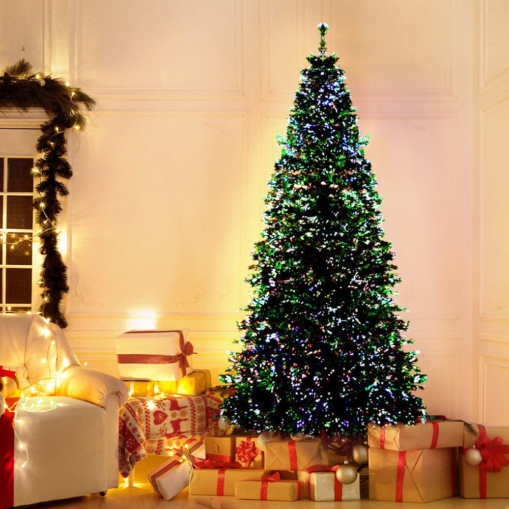 Jingle Jollys 1.8m Christmas Tree Optic Fibre LED Xmas tree 300 Tips - SportZone.co.nz
