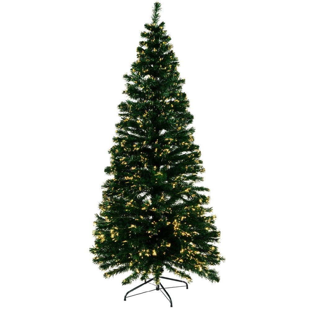 Jingle Jollys 1.8m Christmas Tree Optic Fibre LED Xmas tree Warm White - SportZone.co.nz
