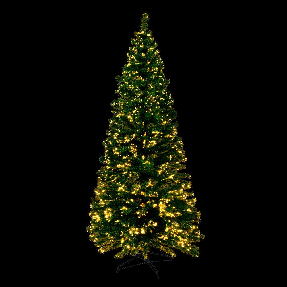 Jingle Jollys 1.8m Christmas Tree Optic Fibre LED Xmas tree Warm White - SportZone.co.nz