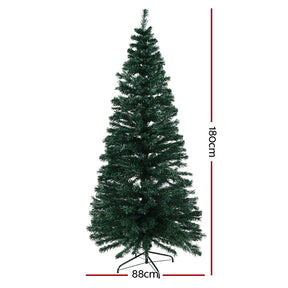 Jingle Jollys 1.8m Christmas Tree Optic Fibre LED Xmas tree Warm White - SportZone.co.nz