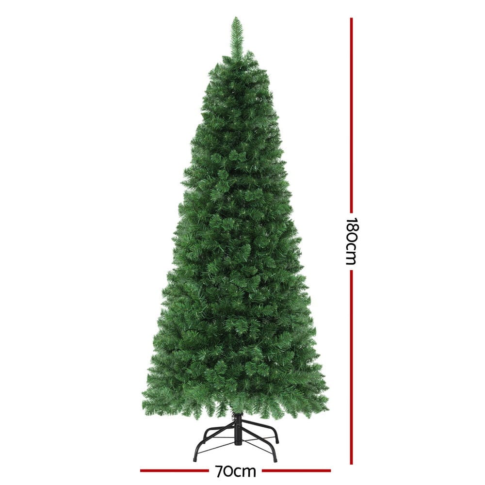 Jingle Jollys 1.8M Pre-lit Christmas Tree 8 Mode Multi Colour 200 LED Light Xmas - SportZone.co.nz