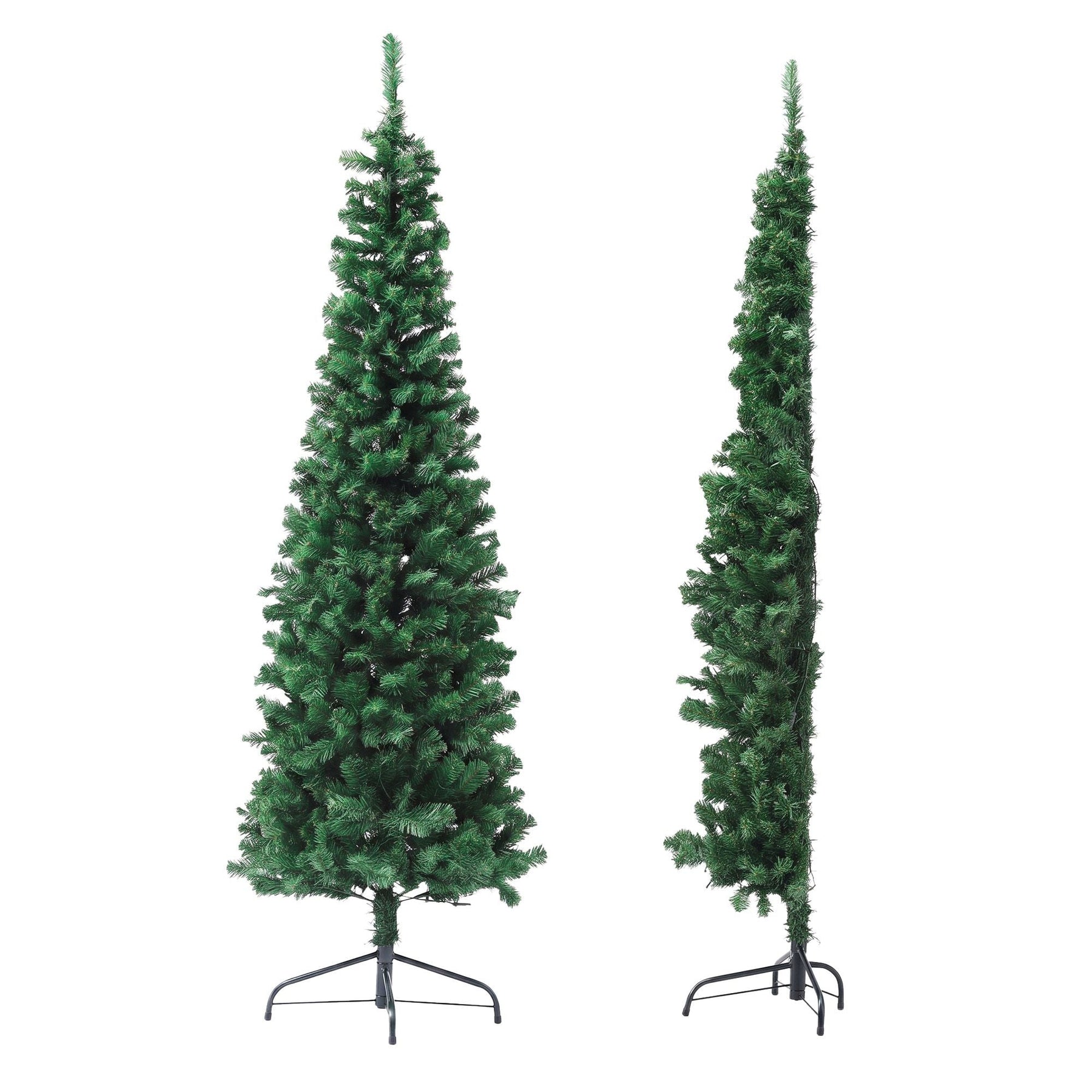 Jingle Jollys 1.8m Pre-Lit Christmas Tree Slim Pencil Xmas Tree Corner Tree - SportZone.co.nz