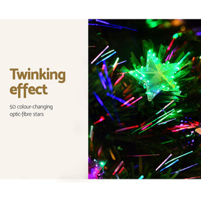 Jingle Jollys 2.4m Christmas Tree Optic Fibre LED Xmas tree Multi Colour - SportZone.co.nz